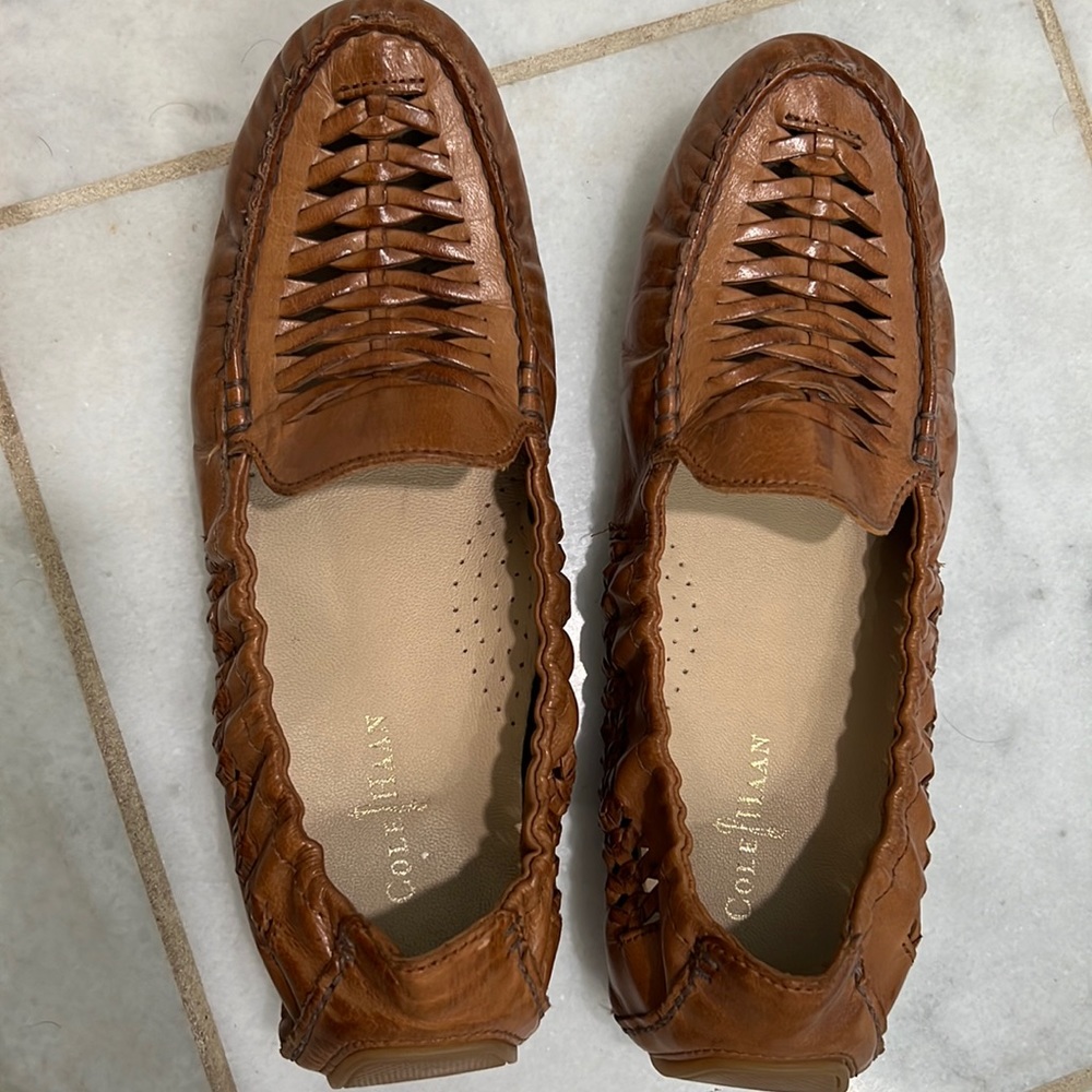 Cole Haan Women’s Woven Braided Driving Moccasin, VGUC, Size 8.5